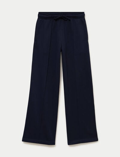 Pantalon large style jogging bleu marine femme