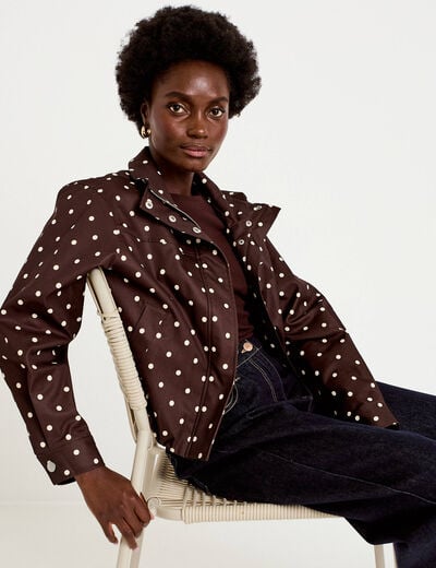 Veste oversize manches longues marron chocolat femme