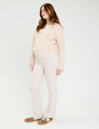 Pantalon bootcut taille standard sable femme