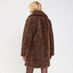 Manteau fausse fourrure marron femme