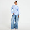 Chemise col montant manches longues bleu clair femme