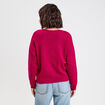 Gilet boutonn&eacute; avec col en V rose fushia femme
