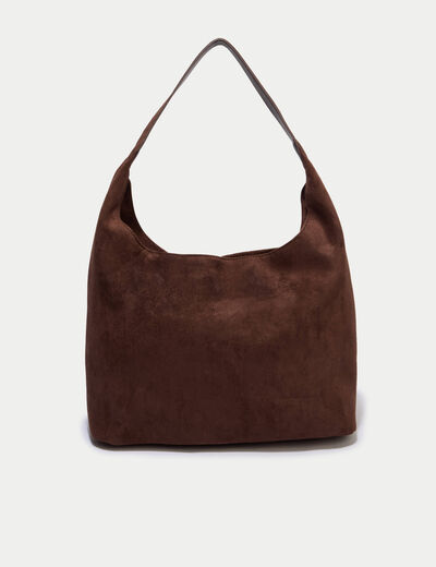 Sac aspect daim marron femme