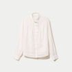 Chemise col montant manches longues ecru femme