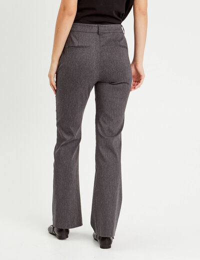 Pantalon flare pont gris fonc&eacute; femme