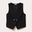 Gilet sans manches boutons coeur noir femme
