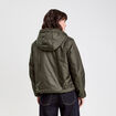 Parka r&eacute;versible &agrave; capuche vert kaki femme