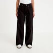 Jean wide leg taille haute Petite denim noir femme