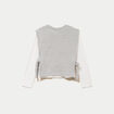 T-shirt pull sans manches 2-en-1 gris clair femme