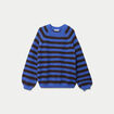 Pull ample col rond manches longues bleu electrique femme