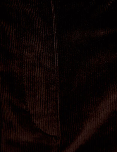 Short large en velours marron fonc&eacute; femme