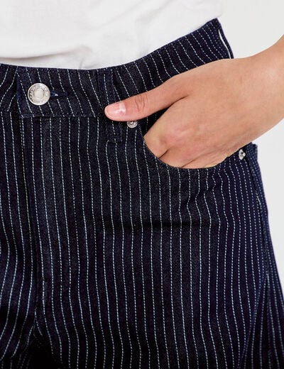 Jean barrel taille haute denim brut femme