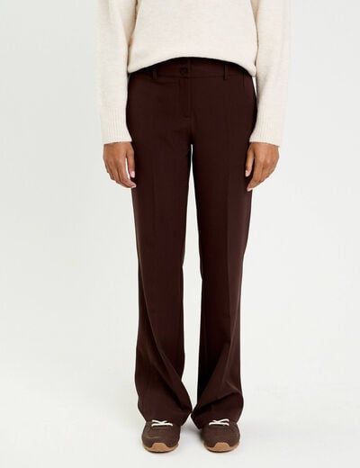 Pantalon flare marron fonc&eacute; femme