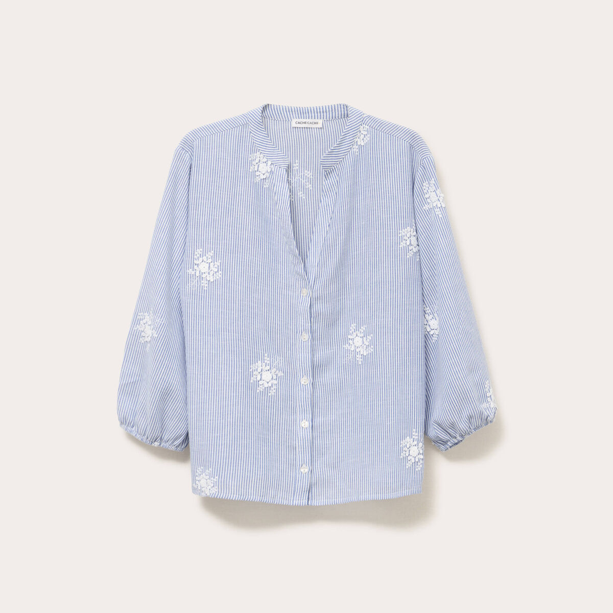 Blouse col tunisien blanc femme