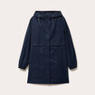 Parka &agrave; capuche taille ajustable bleu marine femme