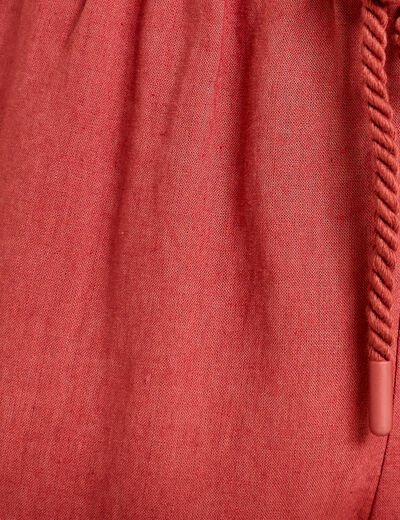 Pantalon large 7/8&egrave;me taille haute vieux rose femme