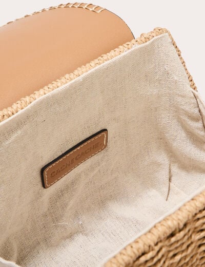 Sac bo&icirc;te paille camel femme
