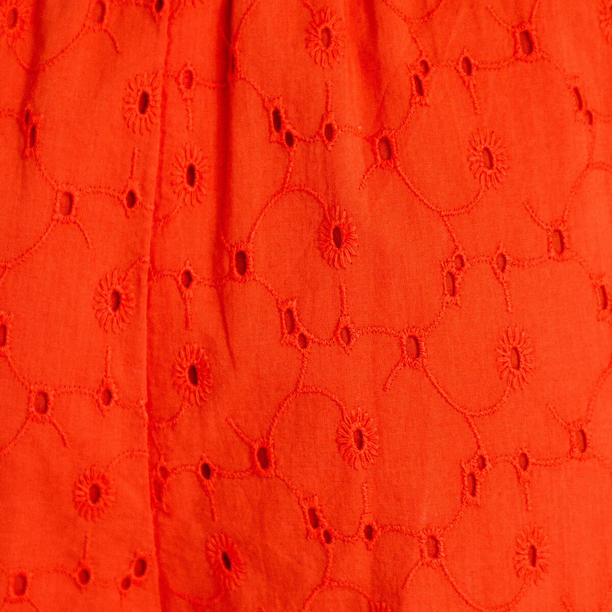 Short avec broderie orange fonc&eacute; femme
