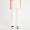 Jeans droit &agrave; revers denim blanc femme