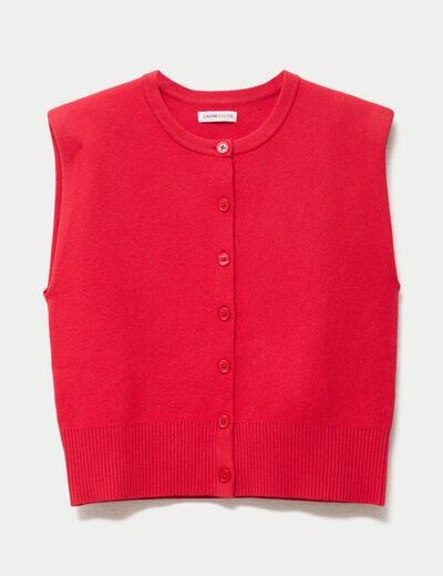 Gilet sans manches rouge femme
