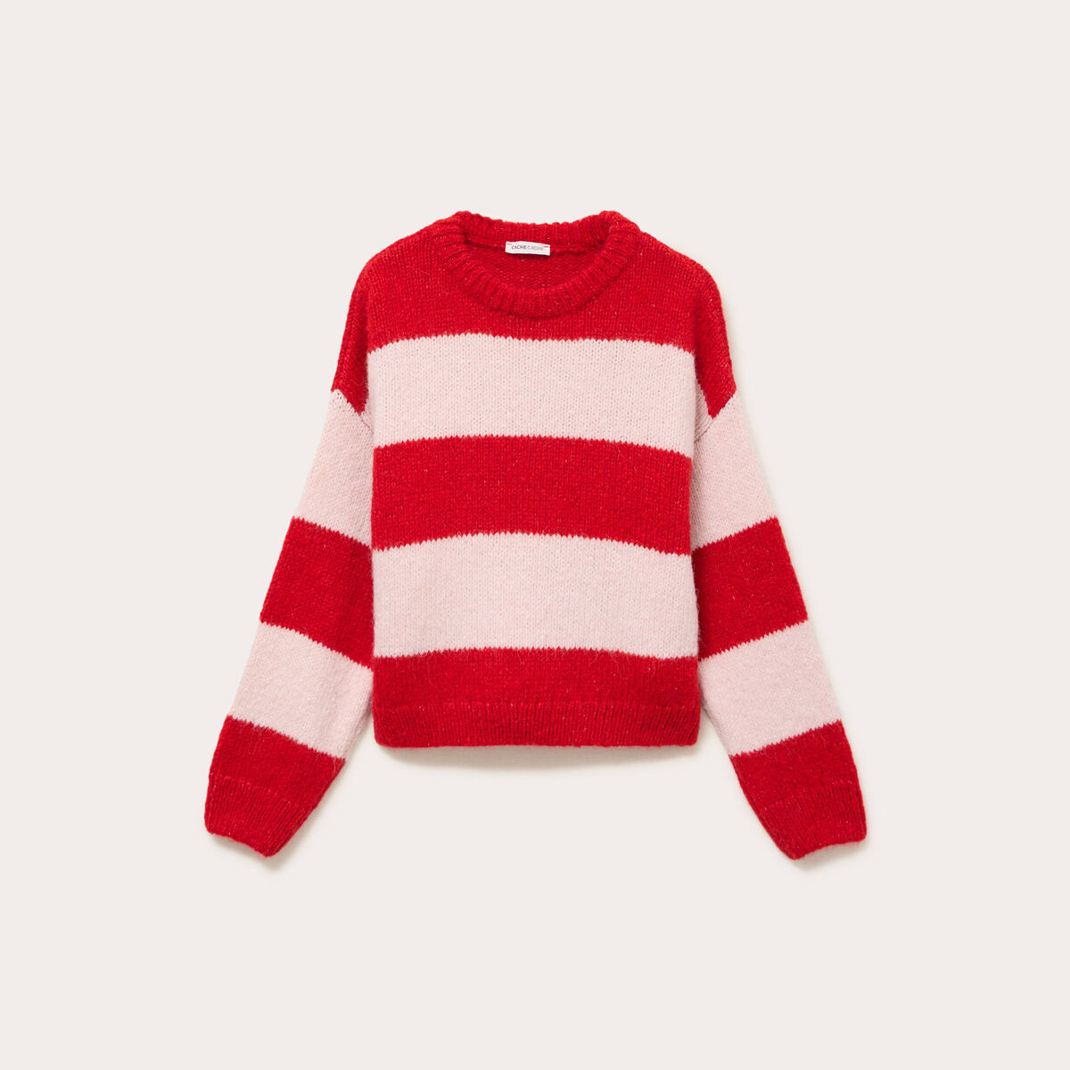 Pull manches longues rouge femme