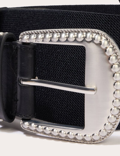 Ceinture large &agrave; d&eacute;tails clout&eacute;s noir femme