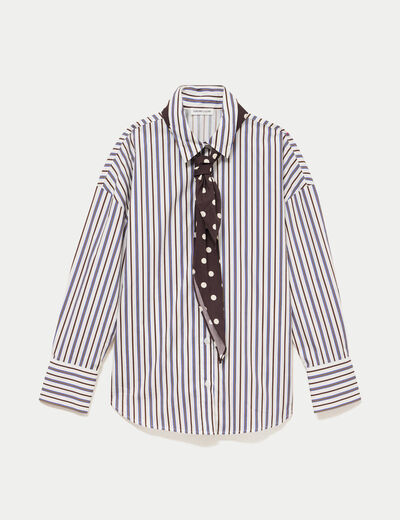 Chemise oversize manches longues blanc femme