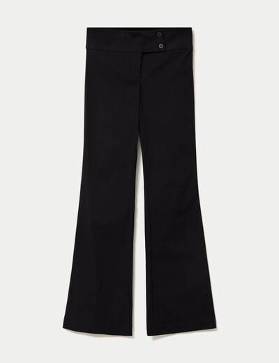 Pantalon bootcut taille basse noir femme