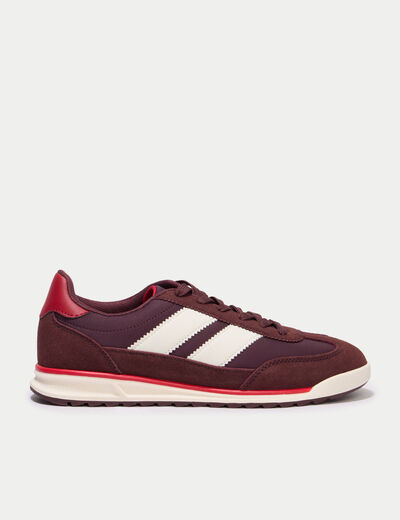 Basket aspect daim bordeaux femme