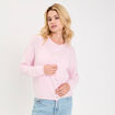 Gilet manches longues rose clair femme