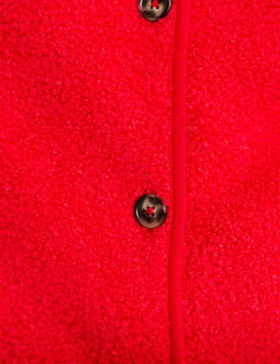 Gilet sans manches fausse fourrure rouge femme