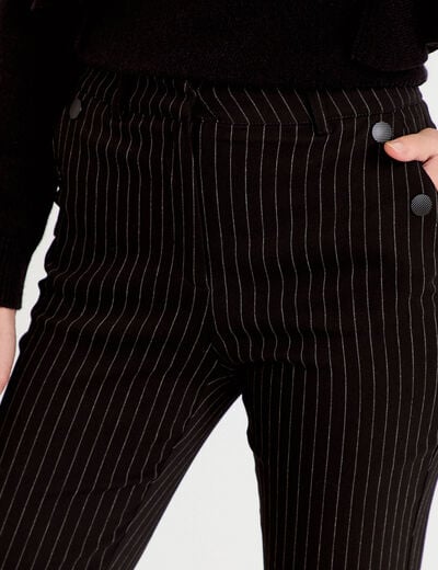Pantalon bootcut taille haute noir femme