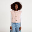 Gilet sans manches effet polaire rose clair femme