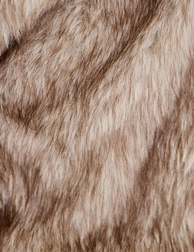 Manteau fausse fourrure taupe femme