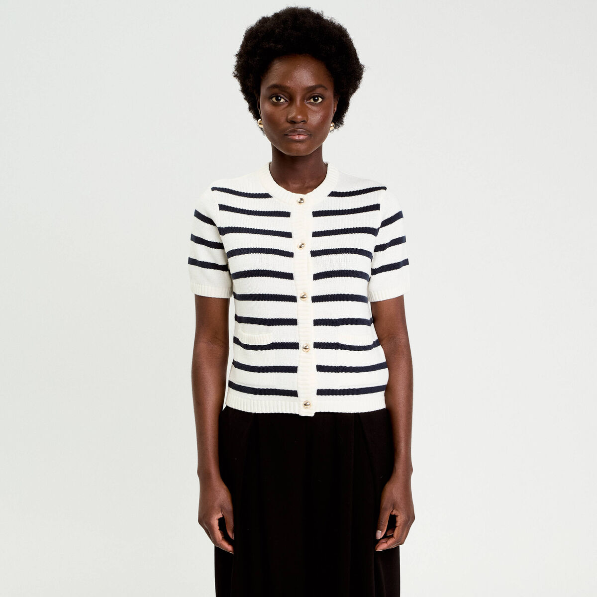 Gilet manches courtes blanc femme