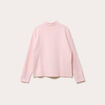 Pull col roul&eacute; manches longues rose clair femme