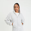 Sweat &agrave; capuche manches longues gris clair femme