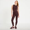 Leggings taille haute marron fonc&eacute; femme