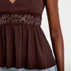 D&eacute;bardeur d&eacute;tail crochet marron fonc&eacute; femme