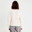 Pull fleurs en relief ecru femme