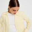 Chemise droite manches longues jaune citron femme