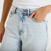 Jeans wide leg taille haute denim bleach femme