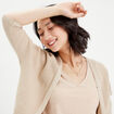 Gilet manches 3/4 beige femme