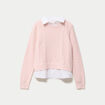 Pull chemise 2-en-1 rose clair femme
