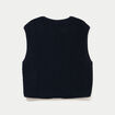 Gilet sans manches effet polaire col v bleu marine femme