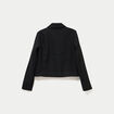 Veste droite en tweed col classique noir femme