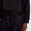 Chemise droite manches longues dentelle noir femme