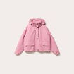Veste courte bas resserr&eacute; &agrave; capuche rose clair femme