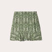 Jupe courte &eacute;vas&eacute;e vert kaki femme