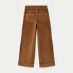 Pantalon bootcut taille haute velours marron femme